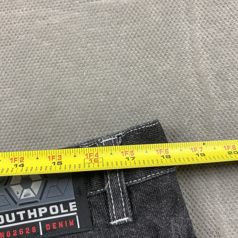 Vintage Southpole Jeans Mens 36x29 Black Carpenter Baggy Wide Skater Embroidered - Picture 10 of 14